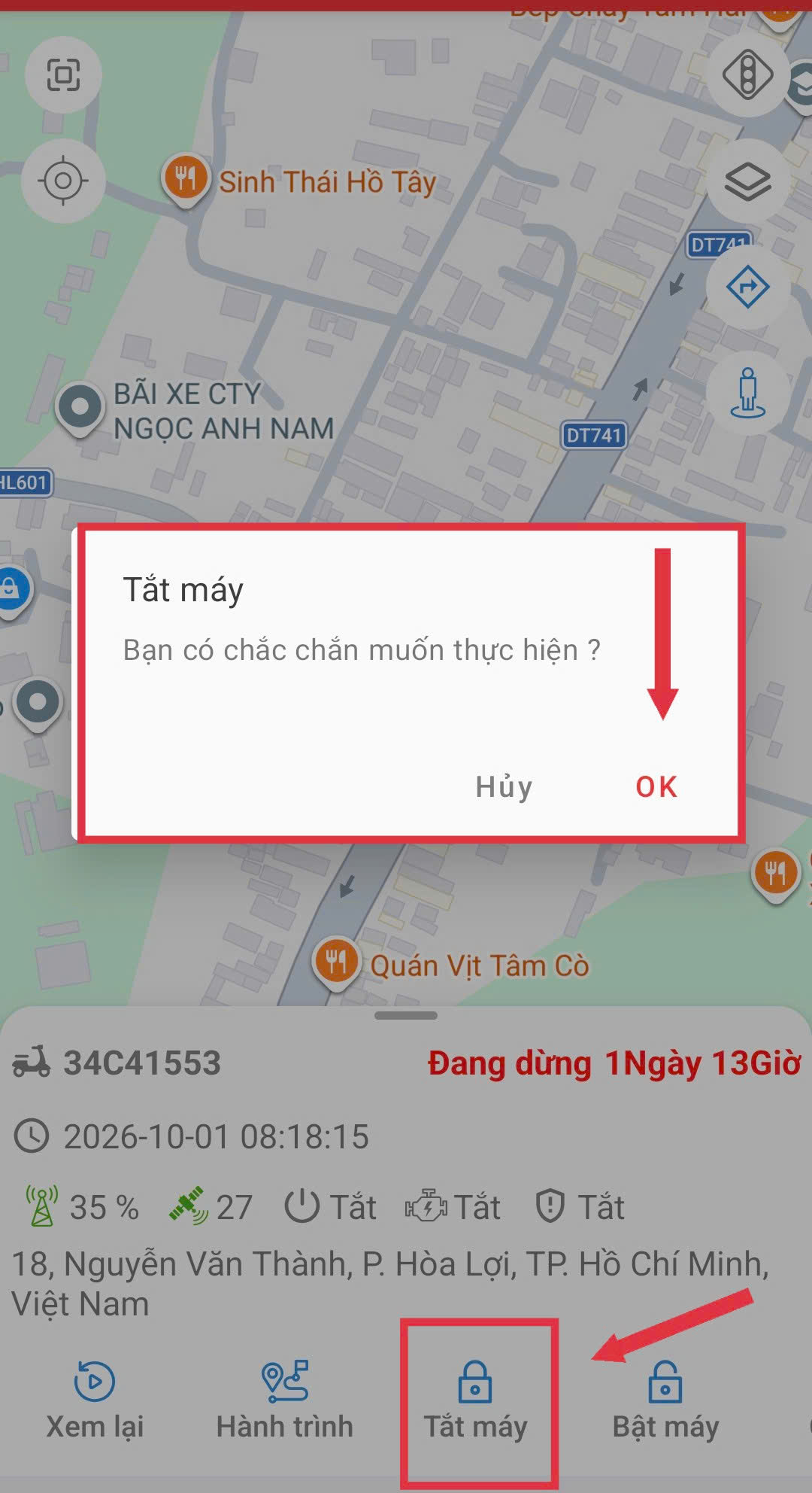 Cảnh báo chống trộm, tắt máy từ xa qua điện thoại